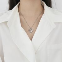 Mama Simple Style Human Heart Shape Copper Zircon Pendant Necklace In Bulk main image 4