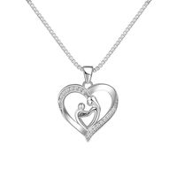 Mama Simple Style Human Heart Shape Copper Zircon Pendant Necklace In Bulk main image 2