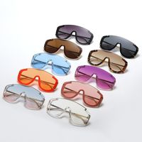Ins Style Sports Solid Color Pc Special-shaped Mirror Frameless Women's Sunglasses main image 1