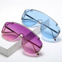Ins Style Sports Solid Color Pc Special-shaped Mirror Frameless Women's Sunglasses main image 4