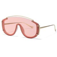 Ins Style Sports Solid Color Pc Special-shaped Mirror Frameless Women's Sunglasses main image 2