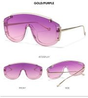 Ins Style Sports Solid Color Pc Special-shaped Mirror Frameless Women's Sunglasses sku image 6