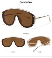 Ins Style Sports Solid Color Pc Special-shaped Mirror Frameless Women's Sunglasses sku image 4