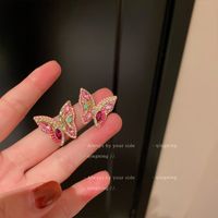 Lady Insect Butterfly Alloy Inlay Rhinestones Women's Ear Studs main image 4