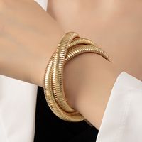 Exaggerated Solid Color Metal Wholesale Bangle main image 1