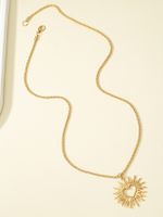 Wholesale Jewelry Streetwear Sun Heart Shape Alloy Pendant Necklace main image 3