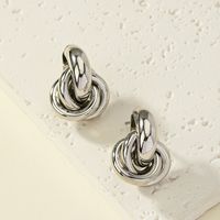 1 Pair Simple Style Round Plating Alloy Ear Studs main image 3