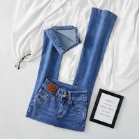 Women's Daily Casual Solid Color Full Length Pocket Washed Button Jeans main image 5