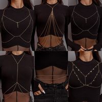 Nordic Style Solid Color Alloy Irregular Plating Gold Plated Women's Body Chain main image 1