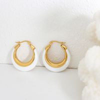 Vintage Style Simple Style Round Titanium Steel Plating 18k Gold Plated Hoop Earrings main image 1