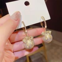 1 Pair Fashion Letter Square Heart Shape Inlay Imitation Pearl Alloy Artificial Gemstones Earrings sku image 115