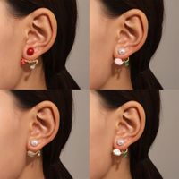 Exaggerated Modern Style Flower Metal Copper Plating Inlay Acrylic Crystal Pearl 18k Gold Plated Gold Plated Silver Plated Women's Drop Earrings Ear Studs main image 7