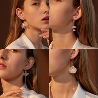 Exaggerated Modern Style Flower Metal Copper Plating Inlay Acrylic Crystal Pearl 18k Gold Plated Gold Plated Silver Plated Women's Drop Earrings Ear Studs main image 6