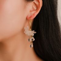 Exaggerated Modern Style Flower Metal Copper Plating Inlay Acrylic Crystal Pearl 18k Gold Plated Gold Plated Silver Plated Women's Drop Earrings Ear Studs main image 2
