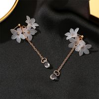 Exaggerated Modern Style Flower Metal Copper Plating Inlay Acrylic Crystal Pearl 18k Gold Plated Gold Plated Silver Plated Women's Drop Earrings Ear Studs sku image 8