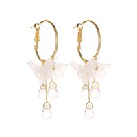 Exaggerated Modern Style Flower Metal Copper Plating Inlay Acrylic Crystal Pearl 18k Gold Plated Gold Plated Silver Plated Women's Drop Earrings Ear Studs sku image 16