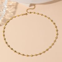 Elegant Einfacher Stil Herzform Titan Stahl Überzug 18 Karat Vergoldet Halskette main image 5