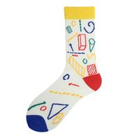 Men's Casual Letter Cotton Polyester Cotton Crew Socks A Pair sku image 1