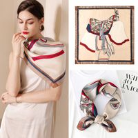 Women's Simple Style Printing Satin Silk Scarves main image 2