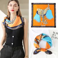 Women's Simple Style Printing Satin Silk Scarves main image 6