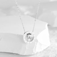 Casual Simple Style Round Number Titanium Steel Polishing Plating Inlay Rhinestones 18k Gold Plated Necklace main image 3