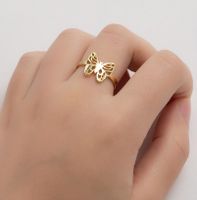 Simple Style Butterfly Stainless Steel Rings main image 2