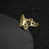 Simple Style Butterfly Stainless Steel Rings sku image 1