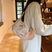 Women's Small Spring&summer Canvas Gradient Color Streetwear Cloud Shape Zipper Underarm Bag main image 5