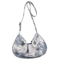 Women's Small Spring&summer Canvas Gradient Color Streetwear Cloud Shape Zipper Underarm Bag main image 4