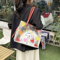 Women's Cute Heart Shape Pvc Shopping Bags sku image 1