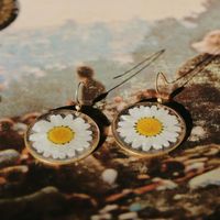 Simple Style Round Glass Patchwork Women's Drop Earrings main image 4