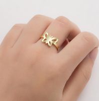 Simple Style Butterfly Stainless Steel Rings main image 6