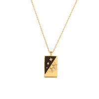 Fashion Square Stainless Steel Plating Inlay Zircon Pendant Necklace 1 Piece sku image 7