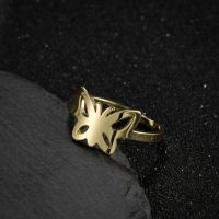 Simple Style Butterfly Stainless Steel Rings sku image 3