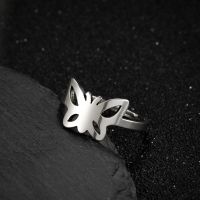 Simple Style Butterfly Stainless Steel Rings sku image 5
