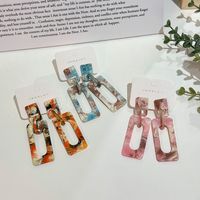 Simple Style Square Acetic Acid Sheets Printing Women's Drop Earrings main image 1