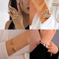 Stainless Steel Brass Metal Classic Style Streetwear Hip-Hop Hollow Out Plating Inlay Animal Zircon Artificial Crystal Artificial Pearls Wristband Bangle main image 6