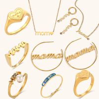 Lady Mama Letter Stainless Steel Titanium Steel Plating Necklace main image 2