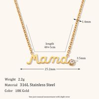 Lady Mama Letter Stainless Steel Titanium Steel Plating Necklace sku image 1