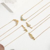 Mama Letter Wings Copper 14k Gold Plated Zircon Pendant Necklace In Bulk main image 3