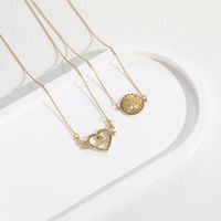Elegant Mama Letter Heart Shape Copper 14k Gold Plated Zircon Pendant Necklace In Bulk main image 6
