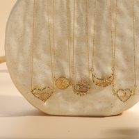 Elegant Mama Letter Heart Shape Copper 14k Gold Plated Zircon Pendant Necklace In Bulk main image 3