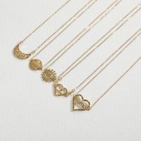 Elegant Mama Letter Heart Shape Copper 14k Gold Plated Zircon Pendant Necklace In Bulk main image 5