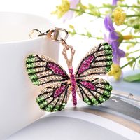 Retro Butterfly Zinc Alloy Inlay Rhinestones Women's Bag Pendant Keychain main image 1