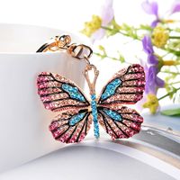 Retro Butterfly Zinc Alloy Inlay Rhinestones Women's Bag Pendant Keychain sku image 4