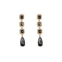 Elegant Baroque Style Square Water Droplets Alloy Plating Inlay Rhinestones Glass Gold Plated Silver Plated Women's Drop Earrings main image 2