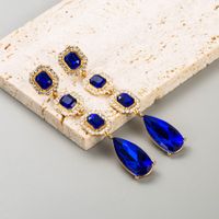 Elegant Baroque Style Square Water Droplets Alloy Plating Inlay Rhinestones Glass Gold Plated Silver Plated Women's Drop Earrings main image 9