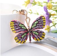 Retro Butterfly Zinc Alloy Inlay Rhinestones Women's Bag Pendant Keychain sku image 1