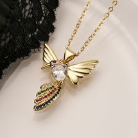 Simple Style Commute Bird Copper 18k Gold Plated Zircon Pendant Necklace In Bulk main image 3