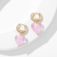 Simple Style Heart Shape Alloy Acetic Acid Sheets Women's Drop Earrings main image 3